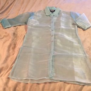 The coolest light blue long blouse!!